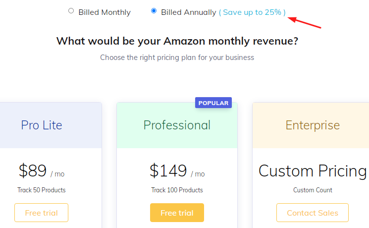 SellerApp Amazon Sellers Annual Plans Pricing 